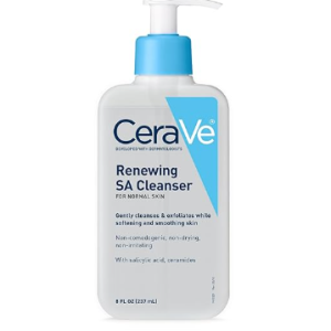 cerave sa smoothing cleanser for dry, rough & bumpy skin, contains salicylic acid, ceramides & hyaluronic acid|dermatologist recommended face wash (236ml)